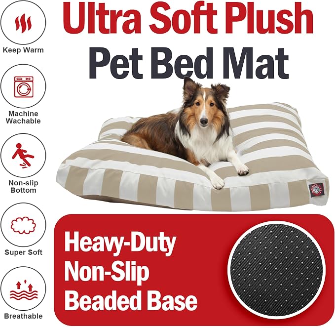 Majestic Pet Rectangle Large Dog Bed Washable – Non Slip Comfy Pet Bed – Dog Crate Bed with Removable Washable Cover – Dog Kennel Bed for Sleeping - Dog Bed Large Breed 44x36x5 Inch – Sand Beige - Image 5