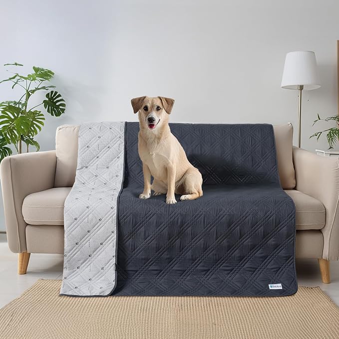 PetAmi Waterproof Couch Cover for Dogs, Non-Slip Leakproof Sofa Furniture Protector for Pet Cat, Machine Washable Bed Blanket for Car Seat, 102x82 Gray - Image 7