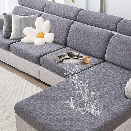 Genina Waterproof Couch Cushion Covers for Pets Washable Sofa Seat Covers | Non Slip,Stretch Jacquard Fabric,Pet Hair & Scratch Protection,Easy Installation,Furniture Protector,Sofa Cover by Genina