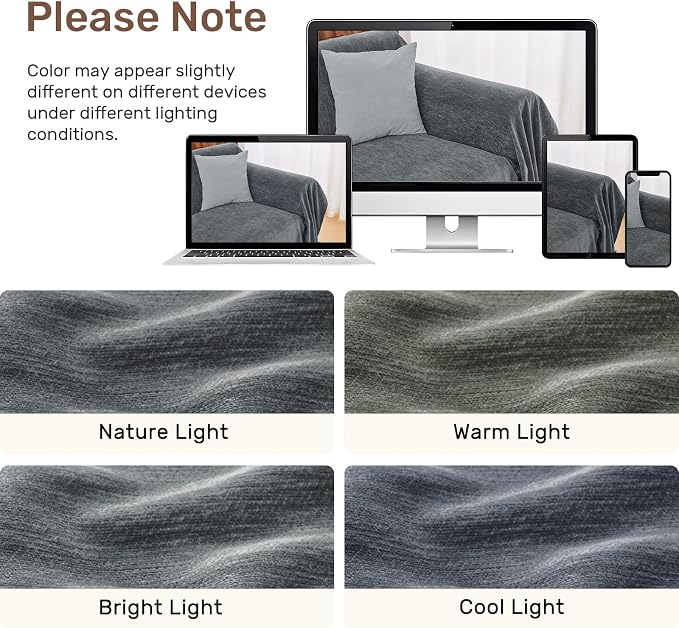 2 Pieces Sectional Couch Covers L Shaped Cover L Dark Gray | Thick Washable Fabric for L Shaped Sectional Sofa, Anti-Pet Hair, Stain & Wear Resistant, Easy Care & Installation - Image 8