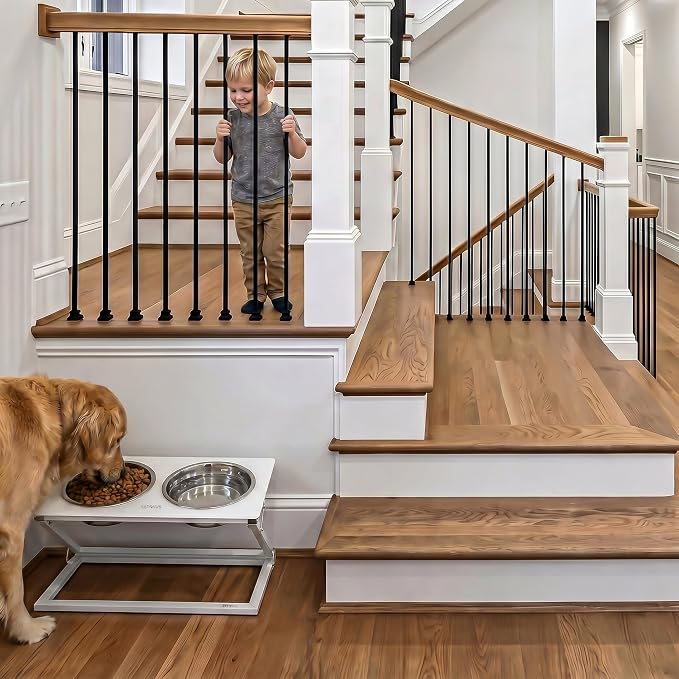 Elevated Dog Bowl, Adjustable Height and Tilt Angle Dog Bowl Stand | Precisely Adjust Height And Tilt Angle, Easy To Clean, Equipped With 2 Stainless Steel Food Bowls, Sturdy And Durable. - Image 7