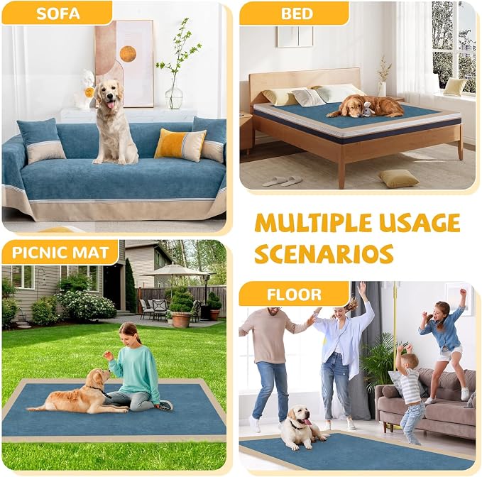 Waterproof Non-Slip Couch Cover for Pets, Navy Blue 79" x 118" | Dogs Sofa Cover, Washable, Pet Friendly, Anti Cat Scratch, Furniture Protector, for 3 Cushion Couch Sectional L Shaped Sofa - Image 8