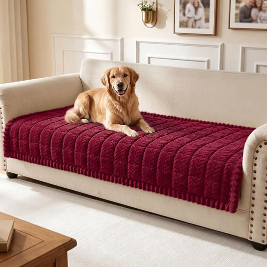 Smiry Couch Cover for Dogs, Non Slip Fuzzy Pet Sofa Covers Washable | Sofa Slipcovers for 3 Cushion Couch, Soft Thick Furniture Protector for Cats Dogs, Against Fur, Dirt, Scratch (35.4"x82.7") by Smiry