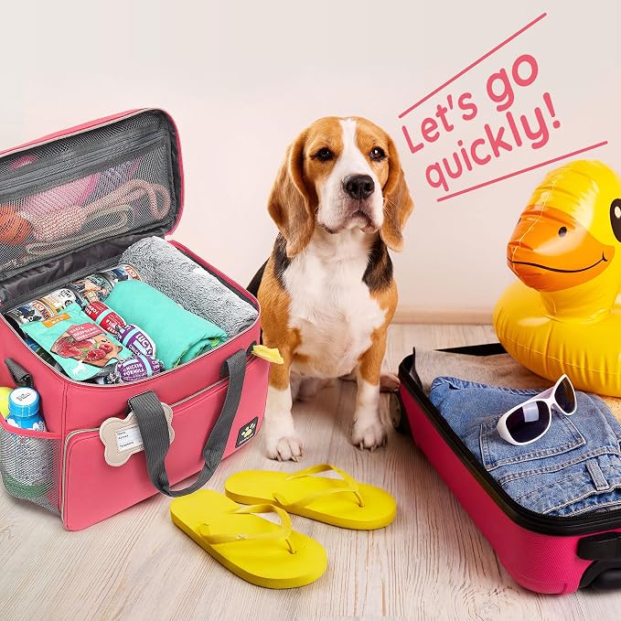 Multi-Function Pet Travel Bag - Ideal for Week Away/Overnight Trips - Cat & Dog Travel Accessories with Diaper Bag Style & Multiple Pockets - Image 3