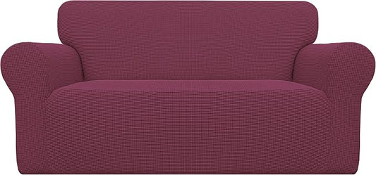 Easy-Going Stretch Oversized Loveseat Couch Covers Washable ASH Rose | 1-Piece Large Loveseat Cover for 2 Cushion Couch Furniture Protector RV Sofa Slipcover Soft with Bottom for Kids Pets by Easy-Going