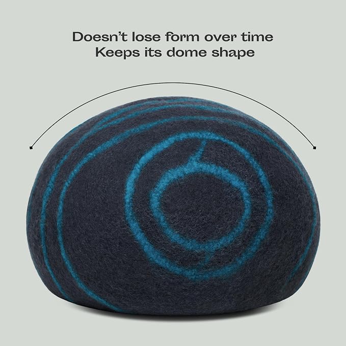 MEOWFIA Cat Cave – Premium Felt Cat Bed for Indoor Cats, Handmade 100% Merino Wool (Large, Black Aqua) - Image 7
