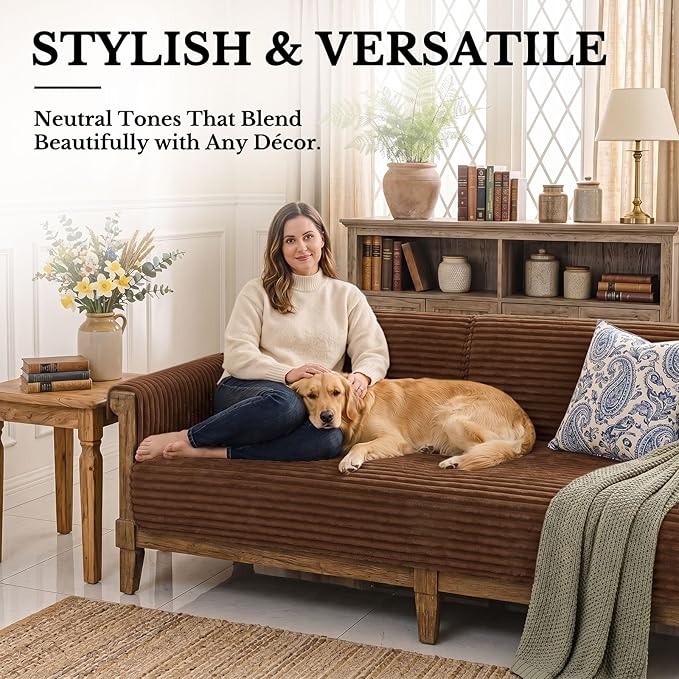 Smiry Waterproof Couch Cover for Dogs, Washable Non Slip Plush Protector | Waterproof Protection, Plush Flannel, Non Slip Backing, Pet Hair & Scratch Protection, Soft Cover (43" x 63") - Image 2