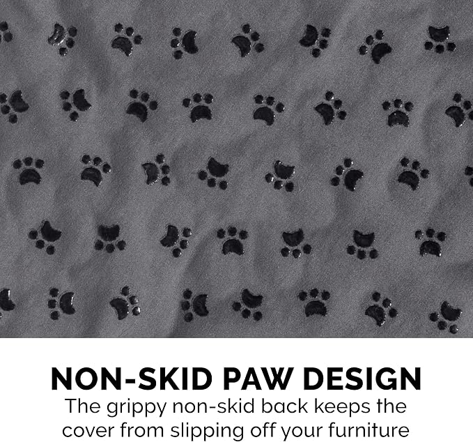 Furhaven Waterproof & Non-Slip Recliner Chair Cover Protector w/ Side Pockets for Dogs, Cats, & Children - Quilted Paw Print Living Room Furniture Cover - Gray, Recliner - Image 6