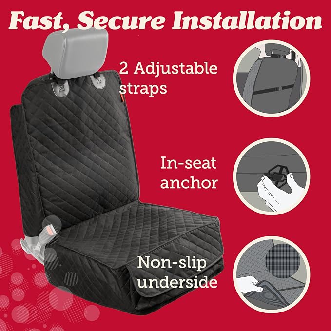 Lusso Gear Dog Car Seat Cover for Front Seat (2 Pack) - 100% Waterproof, Nonslip - Full Protection for Passenger Chair, Captain Chairs - Rear Seat Protector for Dogs - Fits Cars, Trucks, SUVs - Image 4