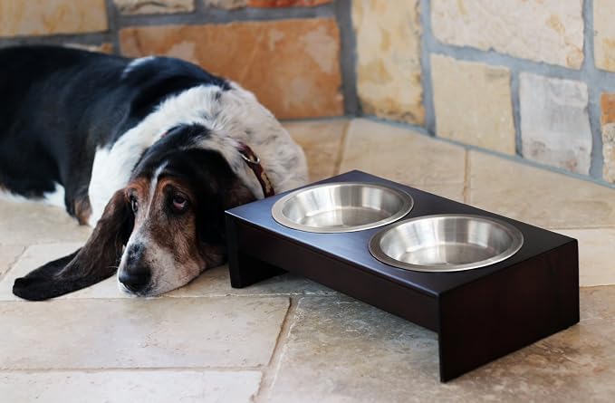 PetFusion Bamboo Elevated Dog Bowls; Cat Bowls | Raised Feeders w/ Water Resistant Seal (Short 4"; Tall 10”) | US FOOD GRADE Stainless Steel Dog & Cat Bowl - Image 8