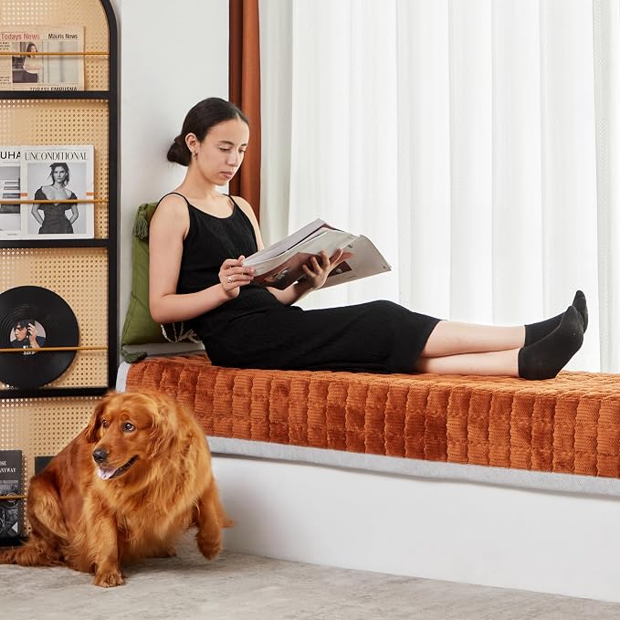 Couch Cover for Dogs Washable,Anti-Slip Back Cat Mat Pet Pad Blanket for Furniture Protector,Fuzzy Pet Sofa Cover for 3 Cushion Couch Sofa Pets Friendly (Curry, 1pc/36"x68"/Seat Cover) - Image 2
