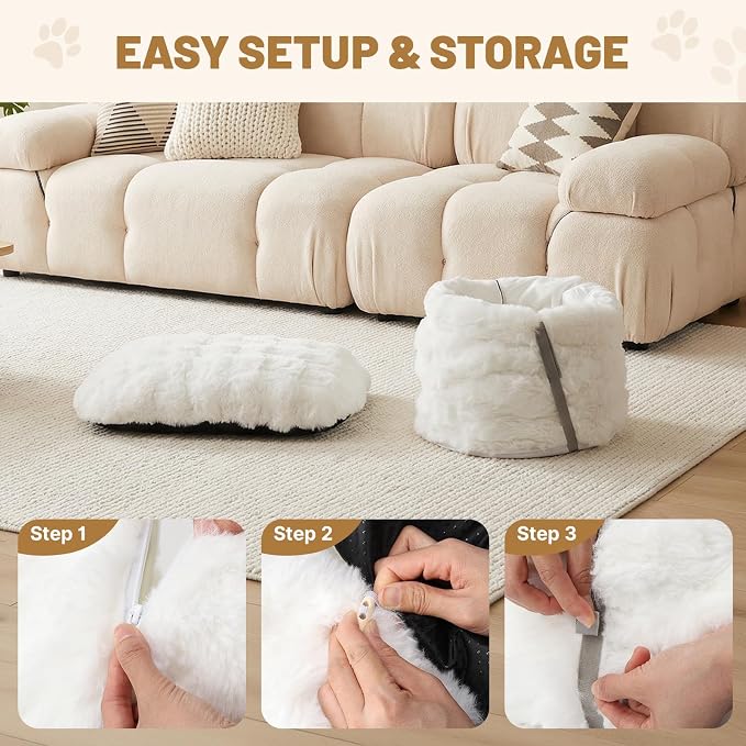 Extra Large Cat Tunnel, 47.2in Luxury Tunnel for Large Cats, Extra Long Bubble Fleece Big Cat Tunnel for Cats with Washable Mat, Skin-Friendly Large Tunnel for Cats, Puppy, Rabbits White - Image 8