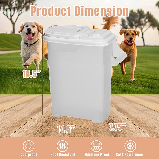 Buddeez Pet Food Storage Dispensers - Dog Food Storage Containers, Cat Food Containers, Bird Seed Containers w/Handle and Flip Lid, 8 Gallon(2 pack) - Image 7