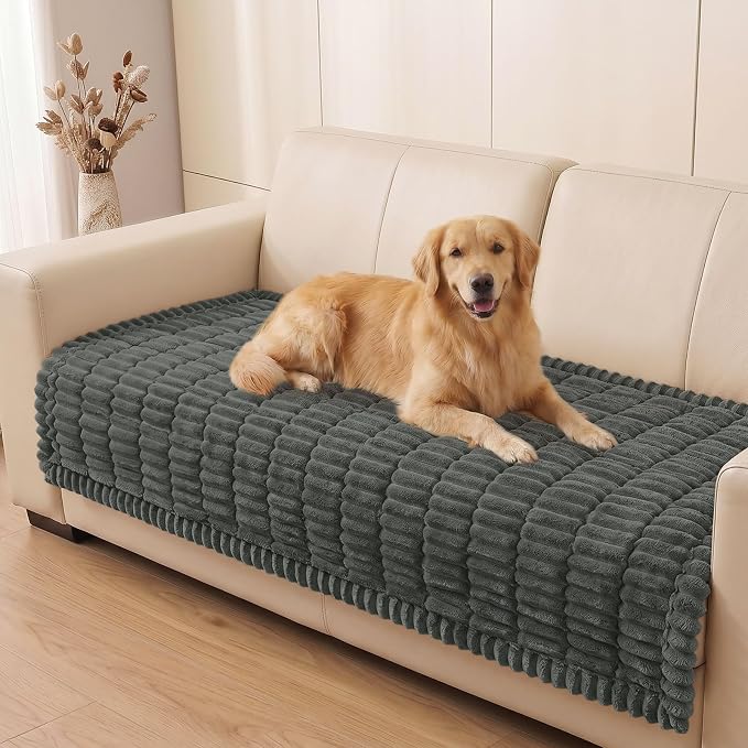 Smiry Couch Cover for Dogs, Non Slip Washable Sofa Protector for Pets | Soft Furniture Cover for Leather & Fabric Couches, Cozy Protect Against Fur, Dirt & Messes, Pet Friendly, 35.4"x88" by Smiry
