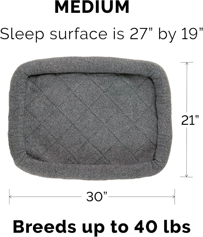 Furhaven Dog Bed for Medium/Small Dogs & Indoor Cats, 100% Washable, Sized to Fit Crates - Sherpa Fleece Bolster Crate Pad - Gray, Medium - Image 2