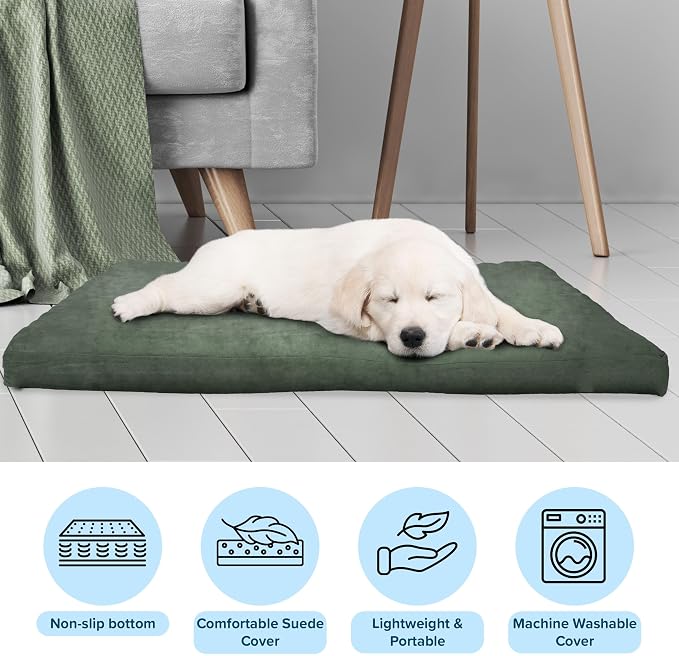 Petmaker Water-Resistant Dog Bed - Orthopedic Dog Bed with Removable Washable Cover, Non-Slip Bottom, and Egg Crate Style Foam - 44in Large Pet Mattress - Puppy Essentials (Green) - Image 2