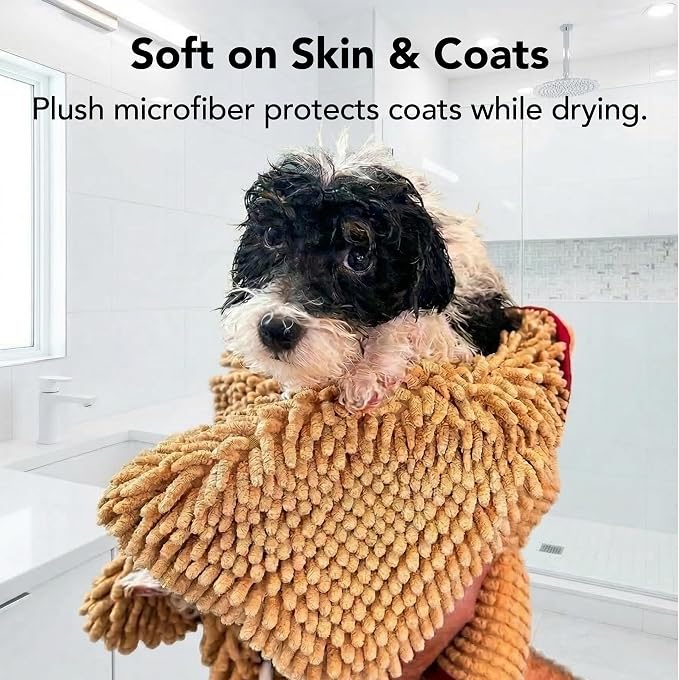 PRIDE AND GROOM The Towel – Thick, Soft, Super Absorbent Microfiber Towel for Dogs & Pets that is Quick Drying, Holds 7 Times its Weight in Water and Has Dual Pockets for Your Hands - Image 6