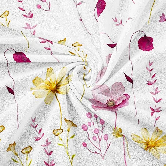 Erosebridal Watercolor Floral Couch Cover Hot Pink Flower Sofa Cover Modern Minimalist White Couch Protector for Cushion Couch Sofas Rustic Farmhouse Washable Non Slip Sofa Slipcover, 91" X 134" - Image 7