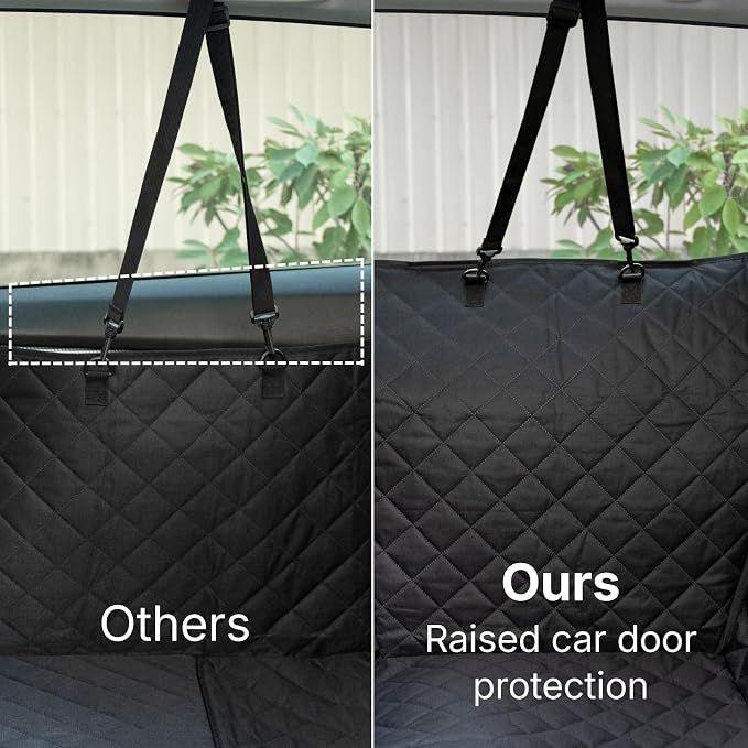 Waterproof Dog Car Hammock for Back Seat with Door Protection, Black | Odorless Material, Soft-Padded, Fits for SUVs & Sedans - Image 4