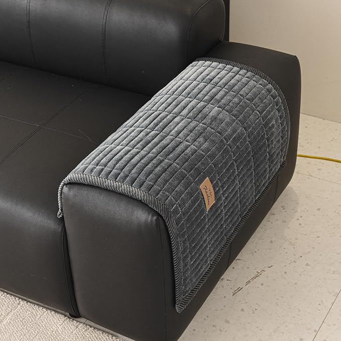 Couch Covers for Dogs, Velvet Dog Couch Cover, Pet Couchs Covers for Backrest & Armrest, Couchs Protector for Dogs, Sofa Cover for Pets Washable(1PC,Dark Grey,27.6"×27.6",Single Seater) - Image 2