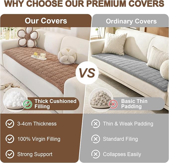OstepDecor Couch Cover for Dogs, Washable Non Slip Sofa Cover for Pets, Soft Couch Covers for Sofa, Loveseat and Sectional, Furniture Protector Against Pet Hair & Scratches (35.4" x 94.5", Brown) - Image 7