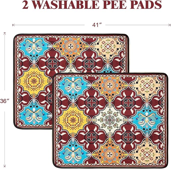 Qeils Washable Pee Pads for Dogs, Reusable Puppy Pads 36"x 41" 2 Pack | Leak-Proof, Super Absorbent Potty Training Pads With Non-Slip Backing For Crates, Floor, Playpen, Whelping & Furniture - Image 5