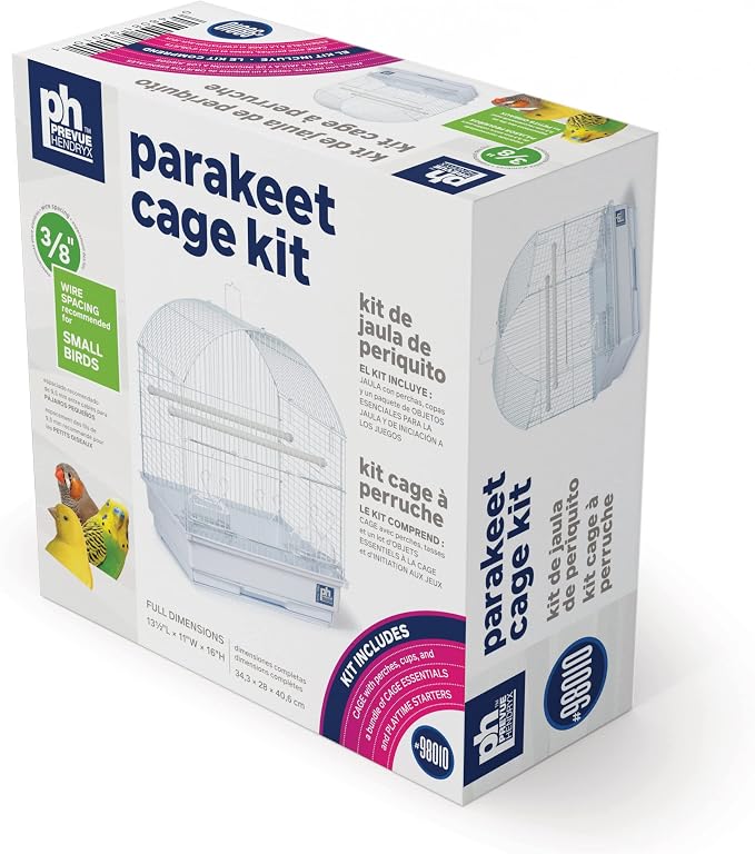 Prevue Pet Products Parakeet Starter Cage Kit with Toys, Perches, Cups, Removable Grill and Pullout Tray - Image 2