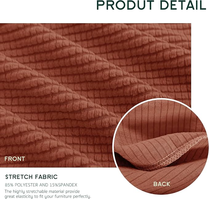 Hokway Couch Cushion Covers Stretch Cushion Covers Sofa Seat Cushion Slipcover Cushion Protector(Brick, Medium) - Image 2