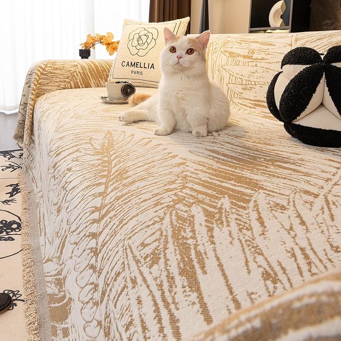 ROOMLIFE Couch Cover Boho Sofa Covers for 3 Cushion Couch Washable | Furniture Protector Sofa Couch Cover for Dogs, Soft Breathable Sofa Slipcover, Couch Throw Blankets with Tassels 71''X150'' - Image 5