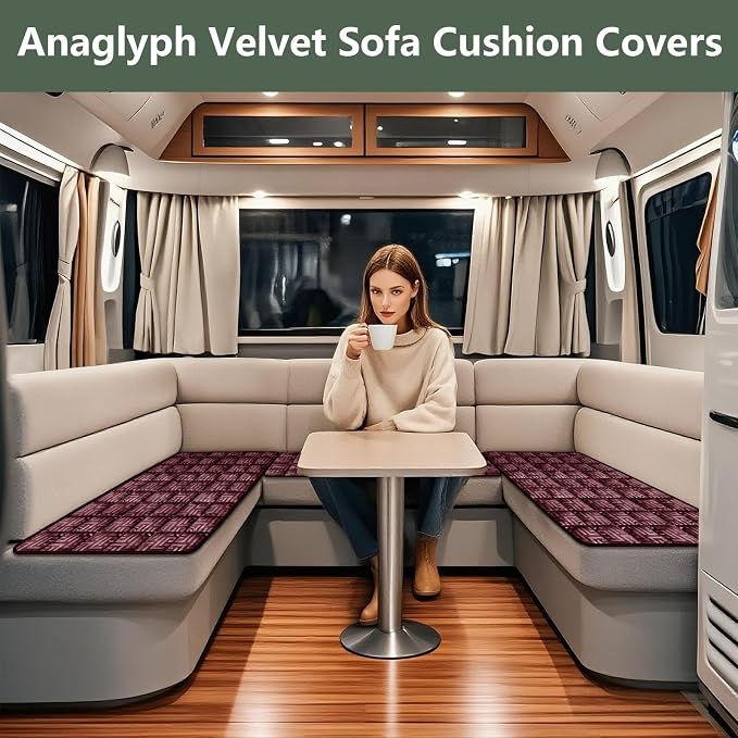 Paw Cart Couch Cover Caravan Quilted Sofa Topper Greek Key Pattern Washable Non Slip Soft Pet Protector for Any Type of Couch (Wine Red,W 63“ x D 35” 1 Piece) - Image 2