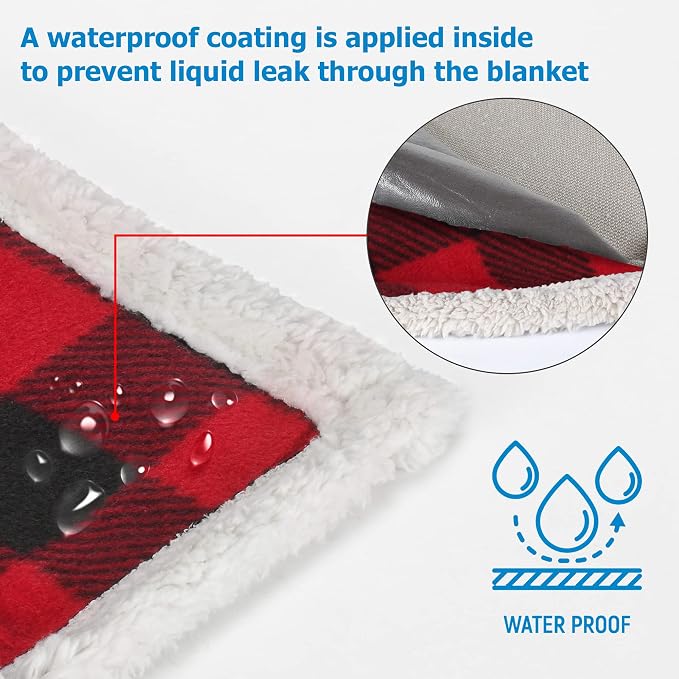Catalonia Waterproof Blanket for Bed, Reversible Leakproof Throw | 50 x 60 Inch, Plaid, Washable Protector Cover for Couch and Sofa, Stain Proof Blanket for Pets, Kids and Everyday Spills - Image 4