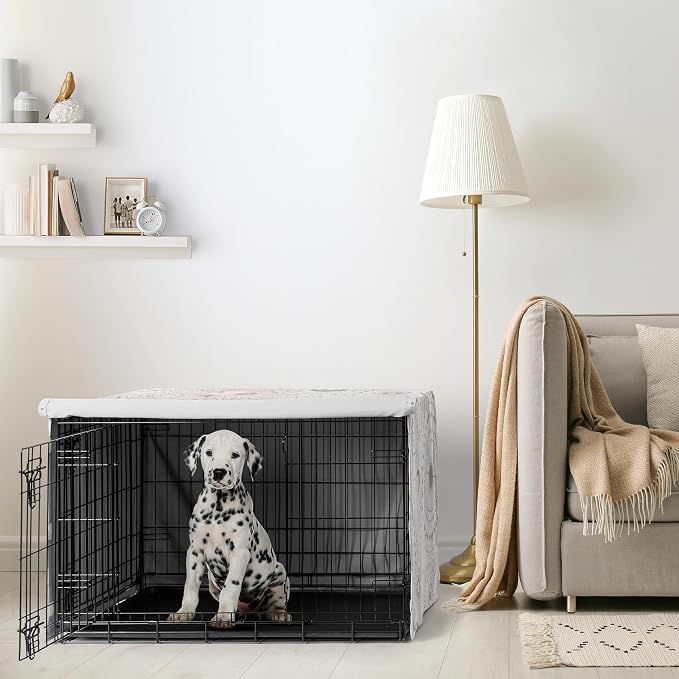 Sweet Jojo Designs 36in. Medium Dog Crate Cover (Boho Star and Moon) Pet Cage, Kennel Covers (Shabby Chic, Bohemian, Celestial, Sky, Stars & Moons, Cosmic, Starburst, Mystical, Blush Pink, Gold, Grey) - Image 2