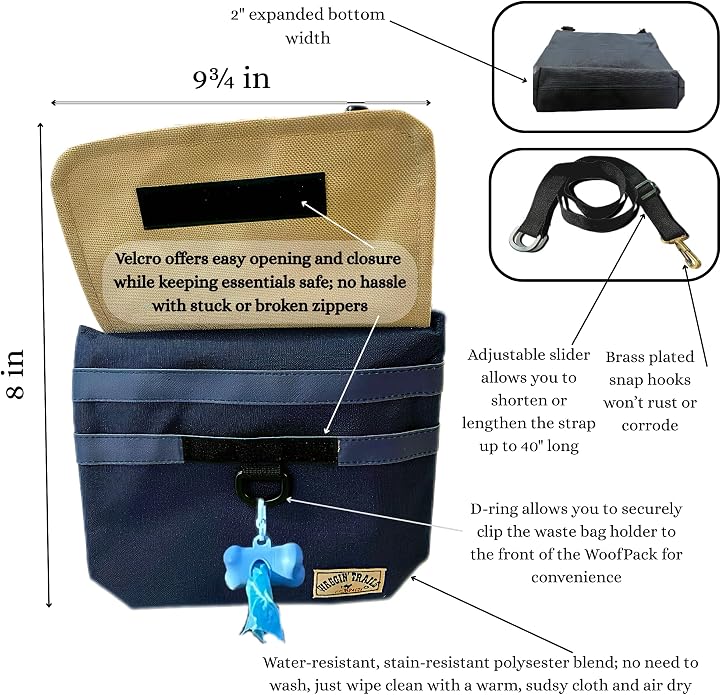 WoofPack Dog Walking Bag Hands-Free Crossbody/Fanny Pack with Odor-Control Poop Bag Holder & Storage for Essentials - Image 4