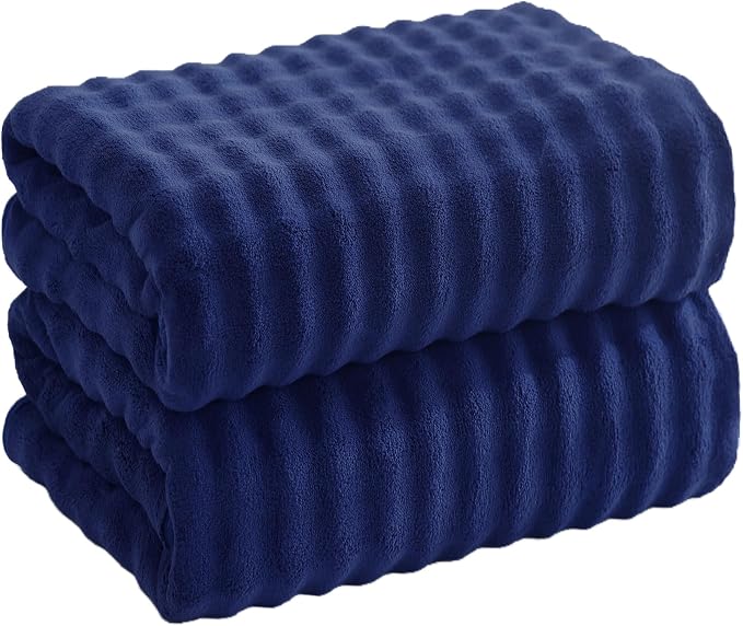 Bath Sheets 40x80 Inches Microfiber Extra Large BathTowels Super Soft Absorbent Quickly Dry Shower Towels for Bathroom (Navy Blue,PK 2) by FITIFINE