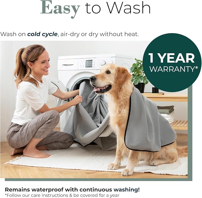 Callarome Waterproof Blanket for Bed & Couch Protection, Grey, 50"x60" | High-Density Heavy-Duty Material – Ultra-Soft & Durable Soft Fleece, Leakproof, Reversible, Silent No-Crinkle Design - Image 5