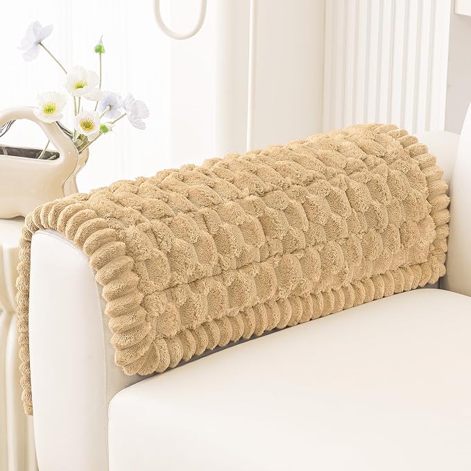 Smiry Non Slip Couch Covers for Dogs, Scratch Resistant Pet Sofa Protector | Machine Washable Soft Fuzzy Thick Furniture Cover for Sofa Loveseat Sectional Large Dogs, Camel, 27.6" x 27.6" by Smiry