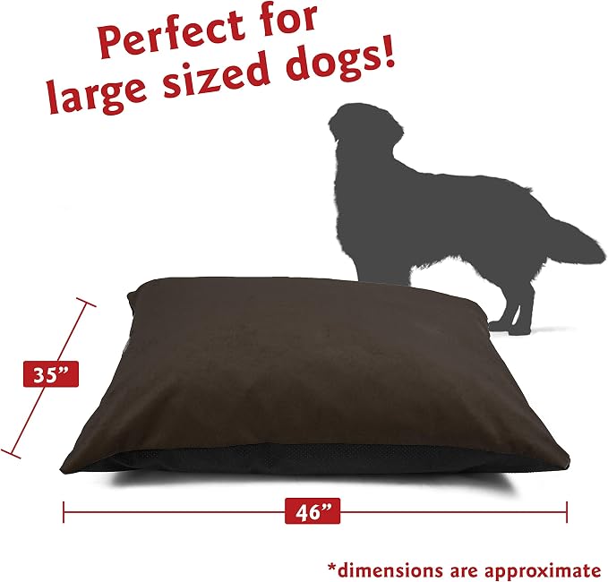 Majestic Pet Rectangular Dog Bed Washable, Non Slip, Comfy Super Value Pillow Bed for Large Breed Dogs 46 x 35 Inch Villa Storm - Image 2