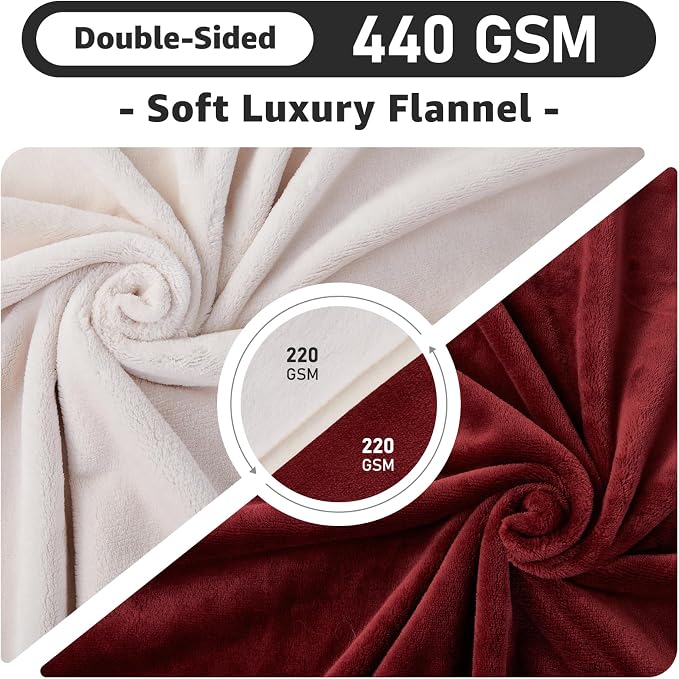 LOOBANI Waterproof Blanket for Bed, Soft Flannel Twin Bed Blanket 60" x 80" | Dog Pet Blankets for Large Dogs, Reversible Spill-Proof Throw for Couch Cover, Movie Time, Camping, Travel, Noise Free, Red - Image 6