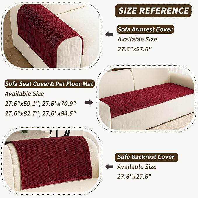 Couch Covers for Dogs Washable, 27.6"x82.7" Non Slip Couch Covers for Loveseat Sofa Pet Friendly, Soft Fuzzy Sofa Covers for Pet, Dog Couch Cover Furniture Protector(1PC,Burgundy) - Image 4