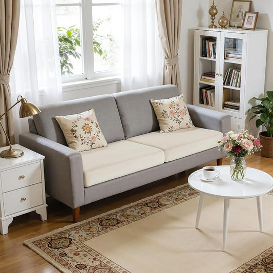 Hokway Velvet Couch Cushion Covers Water Resistant Seat Covers Stretch Sofa Cushion Protector(2 Cushion Sofa, Ivory) by Hokway