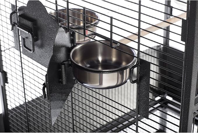 Prevue Pet Products Park Plaza Bird Cage - Large Brown Steel Bird Cage with Rolling Stand, Seed Guards, and Perches, Ideal for Cockatiels and Medium Birds - Cocoa Hammertone - Image 3