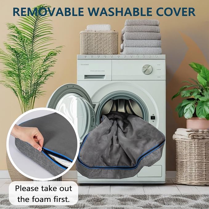 LIROCE Washable Dog Bed Cover Replacement, Large Wrap-Around Zipper Cover for Orthopedic Memory Faom Dog Bed (35x23x4 inches), Dark Grey - Image 3
