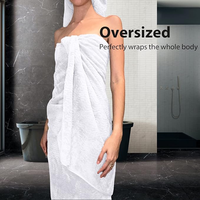 Ultra Soft 8 Piece Textured Bath Towel Set for Bathroom Shower Pool, Kitchen, Quick Dry, Lightweight Highly Absorbent - 2 Oversized Bath Towel Sheets, 2 Hand Towels, 4 Washcloths - White - Image 7