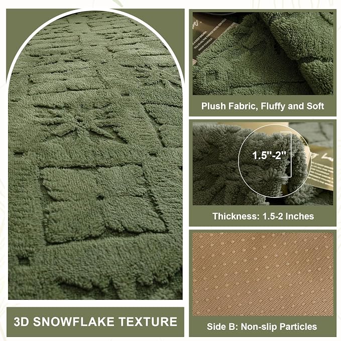 STACYPIK Fuzzy Plush Washable Dog Couch Cover, Boho Geometric Green Sofa Dog Bed Protector Living Room, Anti-Scratch Anti-Slip Armrest Headrest, Jacquard Pet Protector for 3 Cushion Couch-27.6X70.9IN - Image 2