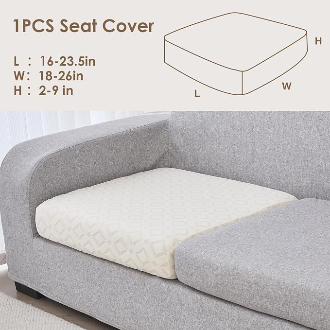 Genina Waterproof Couch Cushion Covers for Pets Washable Sofa Seat Covers | Non Slip,Stretch Jacquard Fabric,Pet Hair & Scratch Protection,Easy Installation,Furniture Protector,Sectional Sofa,1 Piece - Image 6