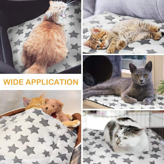 VitalCozy 4 Pcs Dog Crate Pads, Ultra Soft Warm Washable Anti-Slip Kennel Bed Mat for Pets, Reversible, Replaceable, Cage Liner for Small Medium Large Dogs and Cats(18 x 24 x 1.6 Inch,Star,White) - Image 4