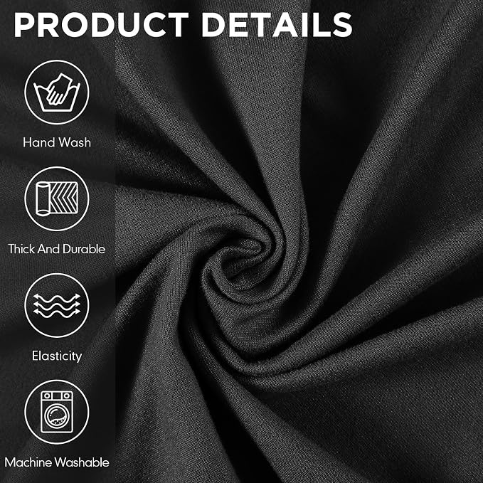 Peryiter 2 Pcs Sofa Covers Couch and Loveseat Covers Set Stretch Sofa Slipcover for Living Room Armchair Furniture Protector, Wrinkle Proof(Black,Milk Silk) - Image 5