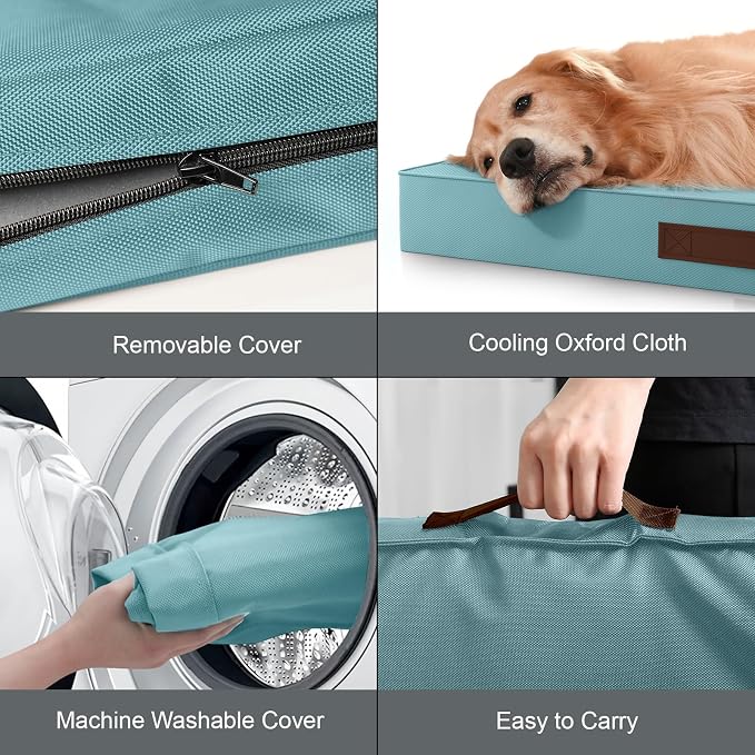 Outdoor Extra Large Dog Bed XXL for Giant Breed Dogs | Egg Crate Orthopedic Foam, Fits 48x30 Crates, TPU Waterproof Layer, Machine Washable 1680D Oxford Cover, Up to 110 lbs - Image 6