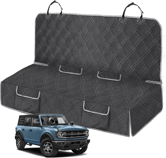 Dog Car Seat Cover for Ford Bronco 4 Door 2021-2025 | Waterproof Pet Bench Seat Cover for Back Seat, 600D Heavy Duty Scratch Proof Nonslip Truck Seat Covers for Dogs by Kistrba