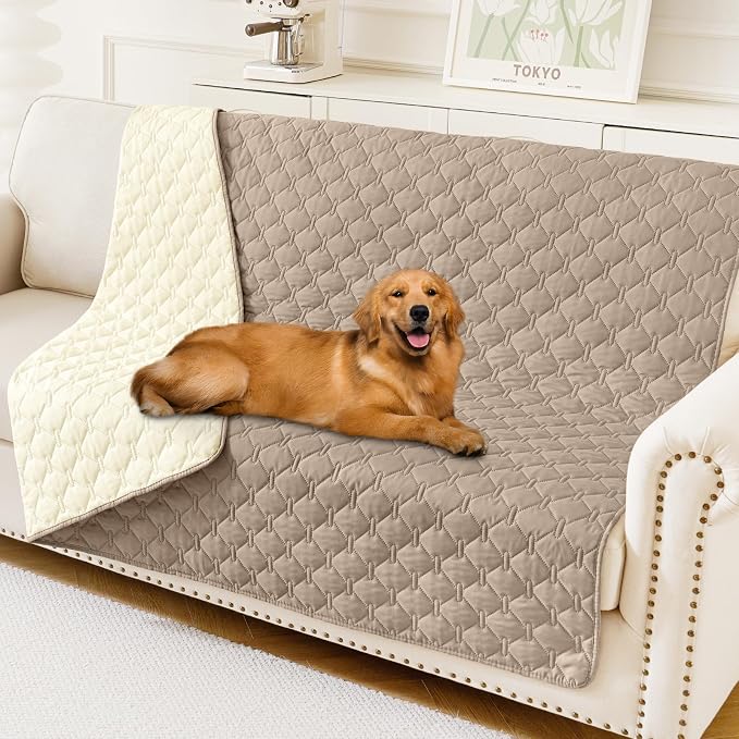 Smiry Waterproof Dog Bed Cover Blanket, Reversible Pet Blanket | Soft Reversible, Washable Leakproof Cats Dogs Couch Cover for Sofa, Couch, Furniture (68x82 Inch) by Smiry